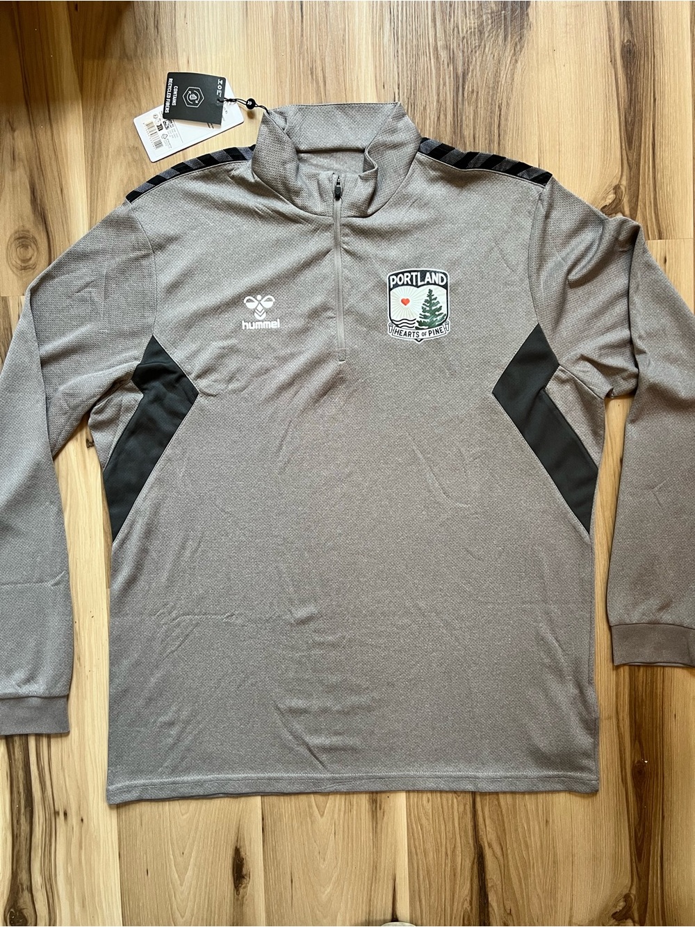 Hummel Gray & Black Portland Half-Zip Training Top